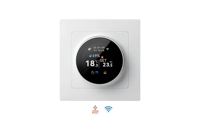 Проводной WiFi термостат TCC31 Black/White